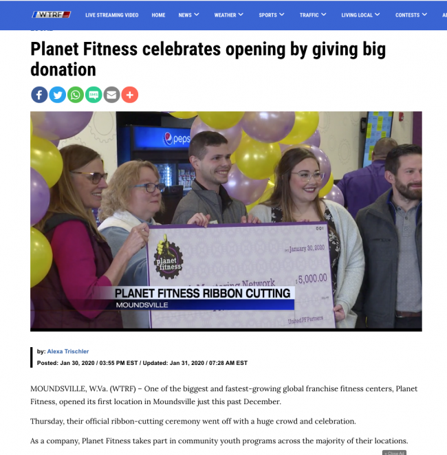 Planet Fitness donation